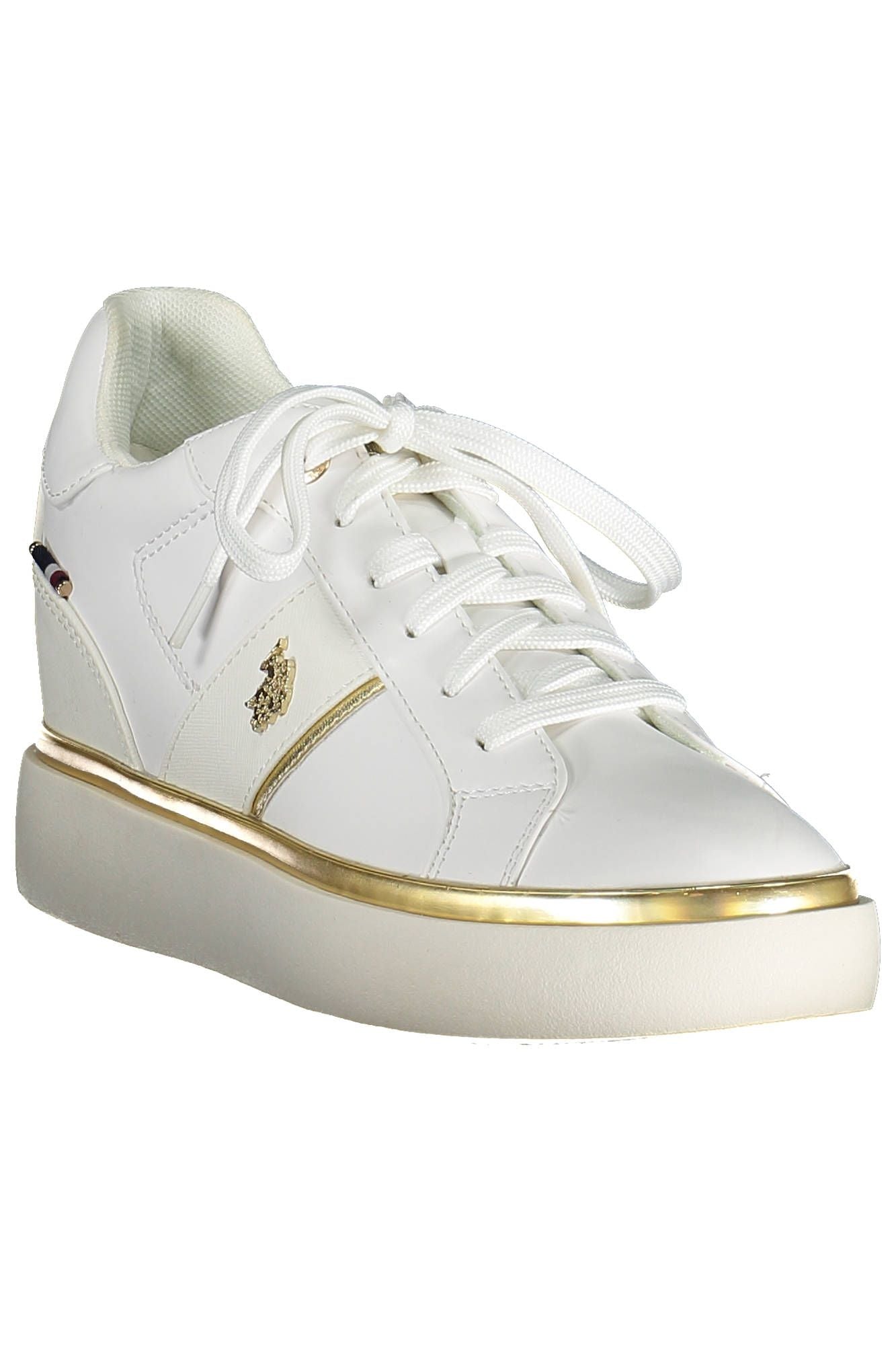 U.S. POLO ASSN. Chic White Lace-Up Sneakers with Logo Detail