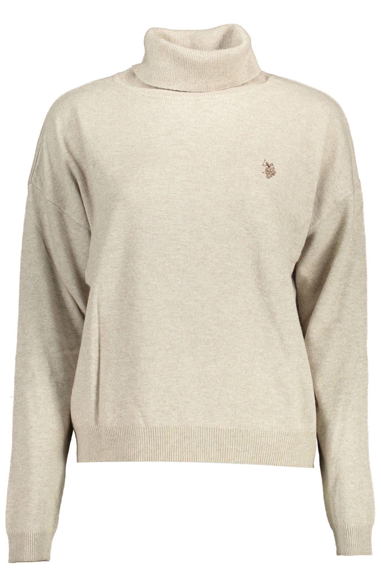 POLO AMÉRICAIN ASSN. Col roulé beige chic avec broderie élégante