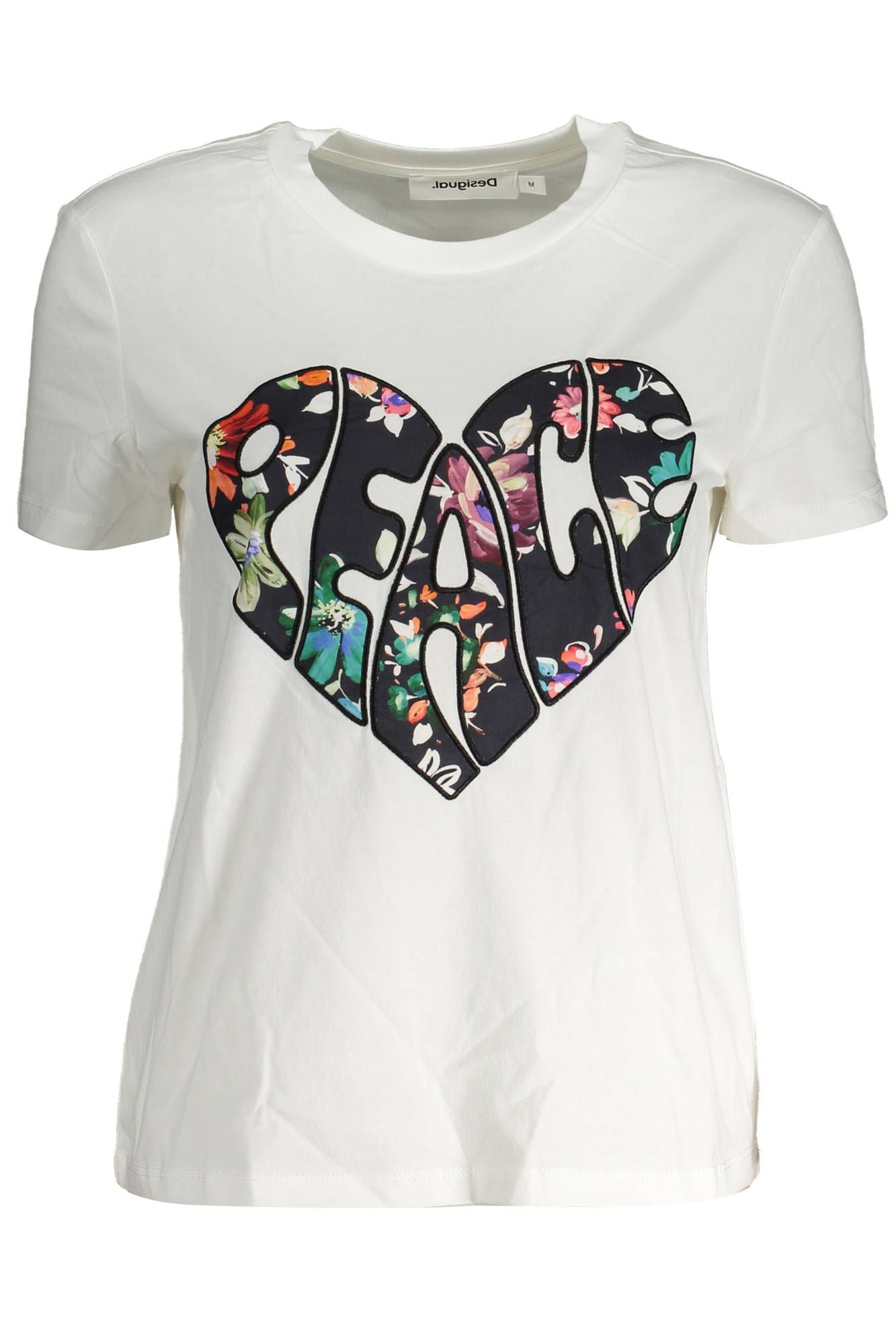 Desigual Elegant White Tee with Exclusive Applique Detail