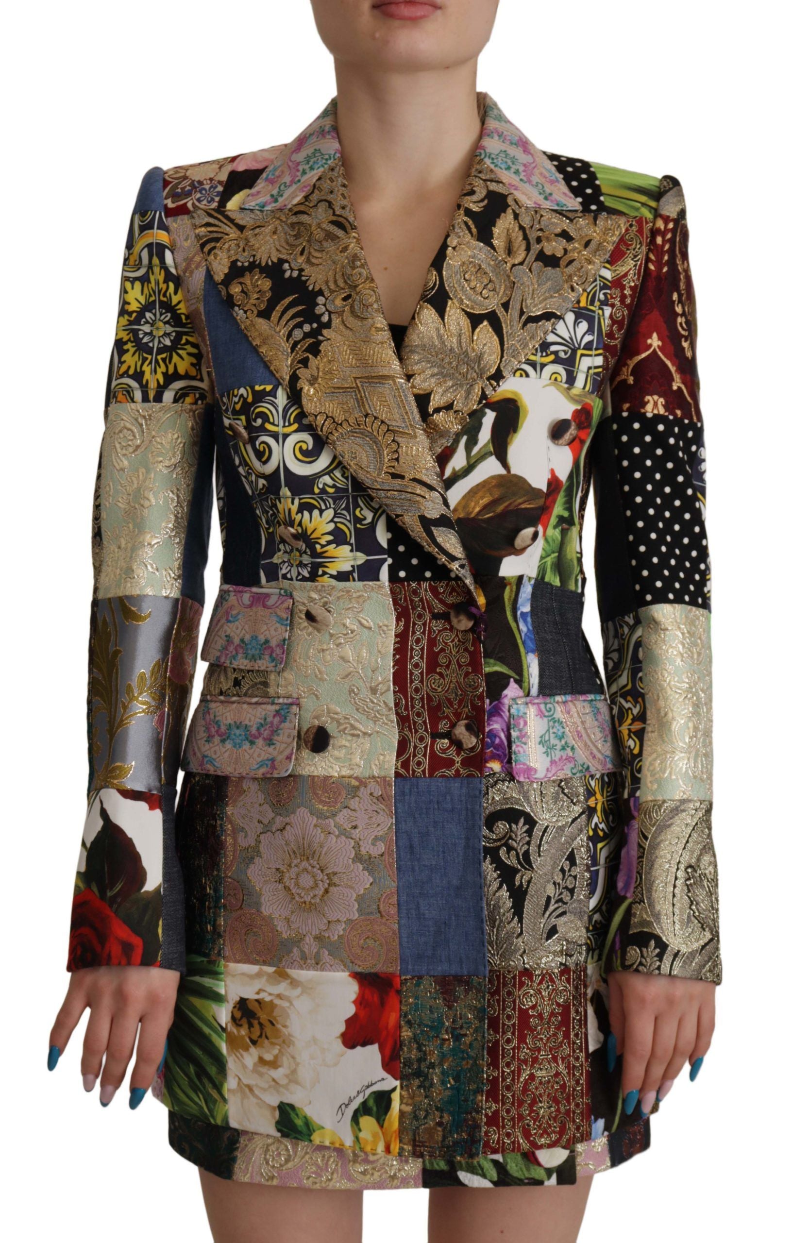 Dolce &amp; Gabbana Veste blazer élégante en patchwork multicolore