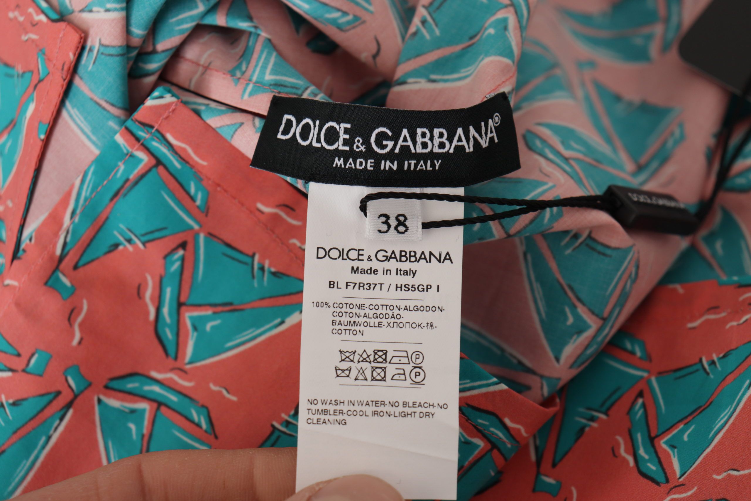 Dolce &amp; Gabbana Chic Haut en coton rose à imprimé voilier