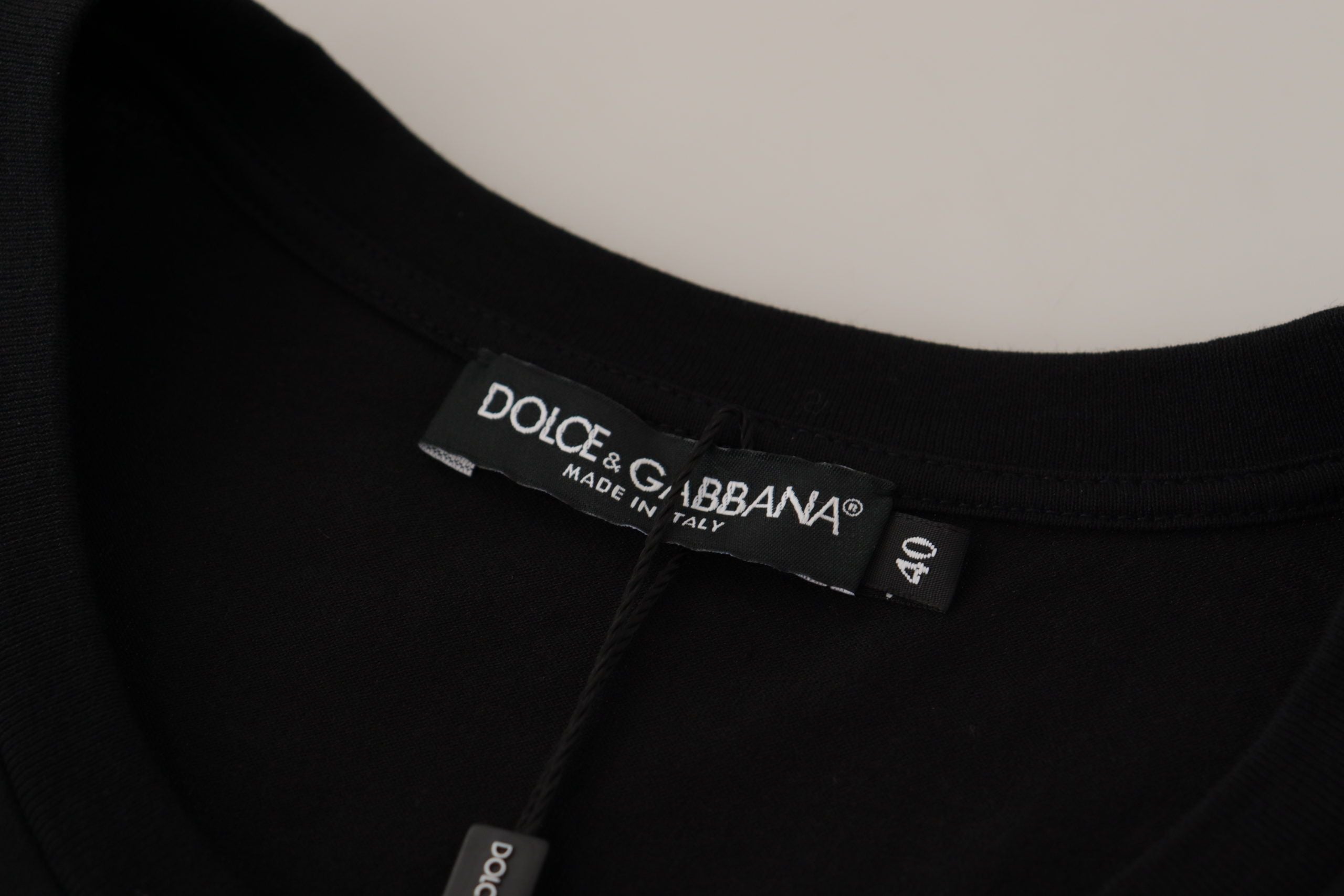 Dolce &amp; Gabbana Chic T-shirt en coton avec logo noir pour femme