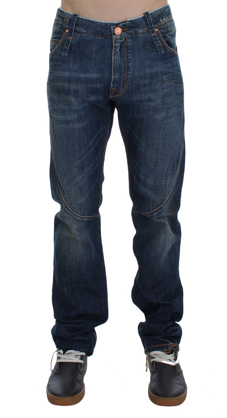 Acht Chic Slim Fit Blue Wash Italian Jeans