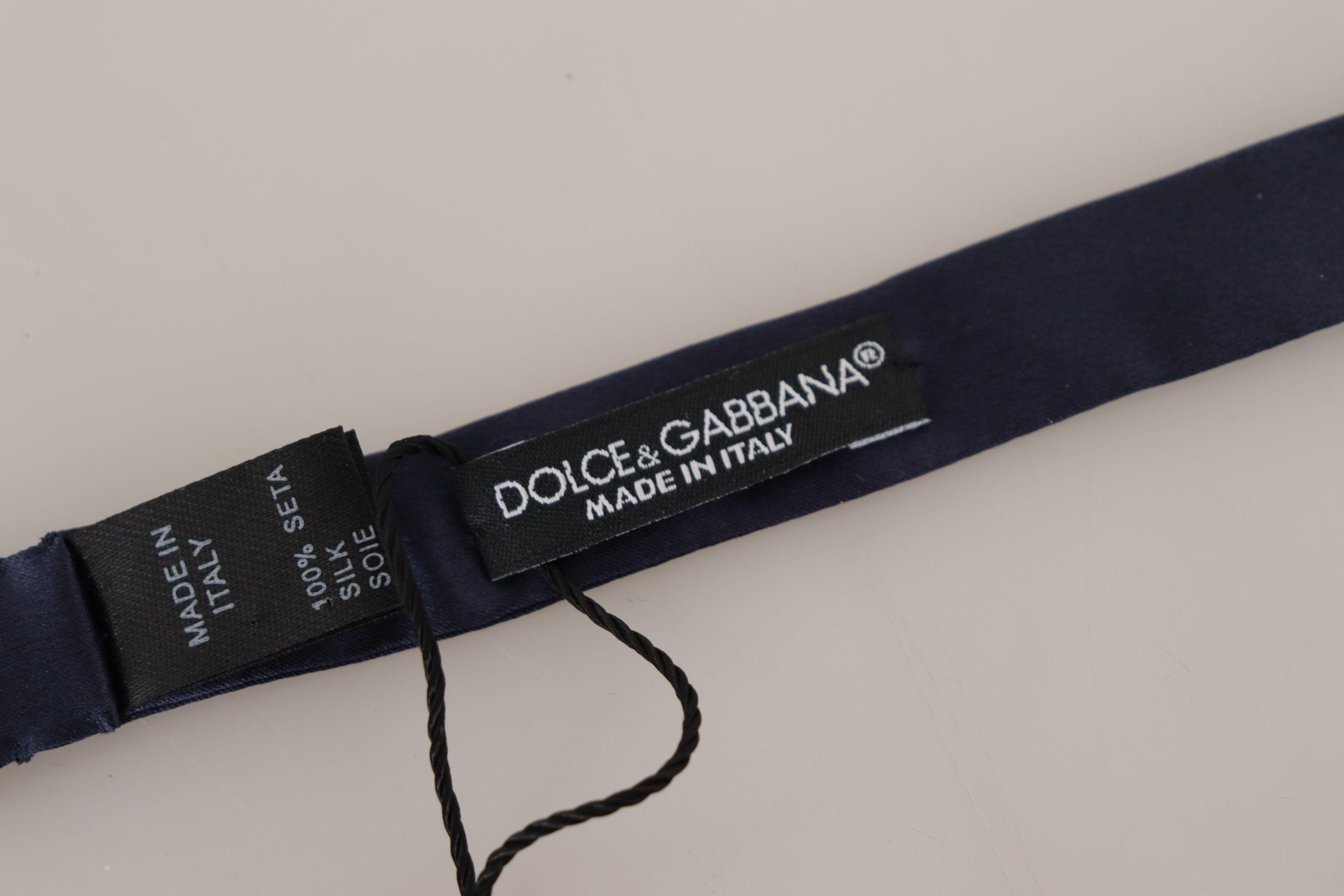 Dolce &amp; Gabbana Superbe nœud papillon bleu en soie