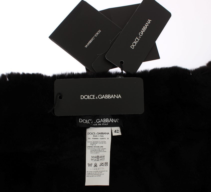 Dolce &amp; Gabbana Écharpe élégante en fourrure à paillettes florales