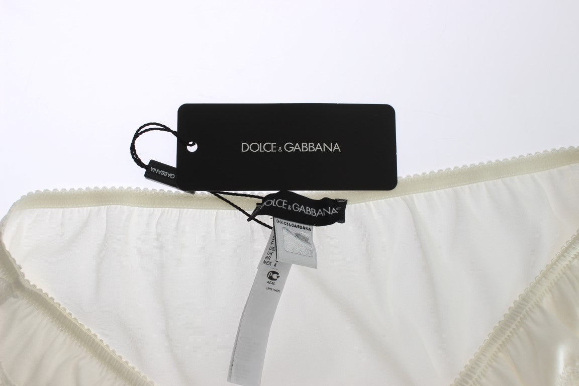 Dolce &amp; Gabbana Sous-vêtements élégants en soie mélangée blanche