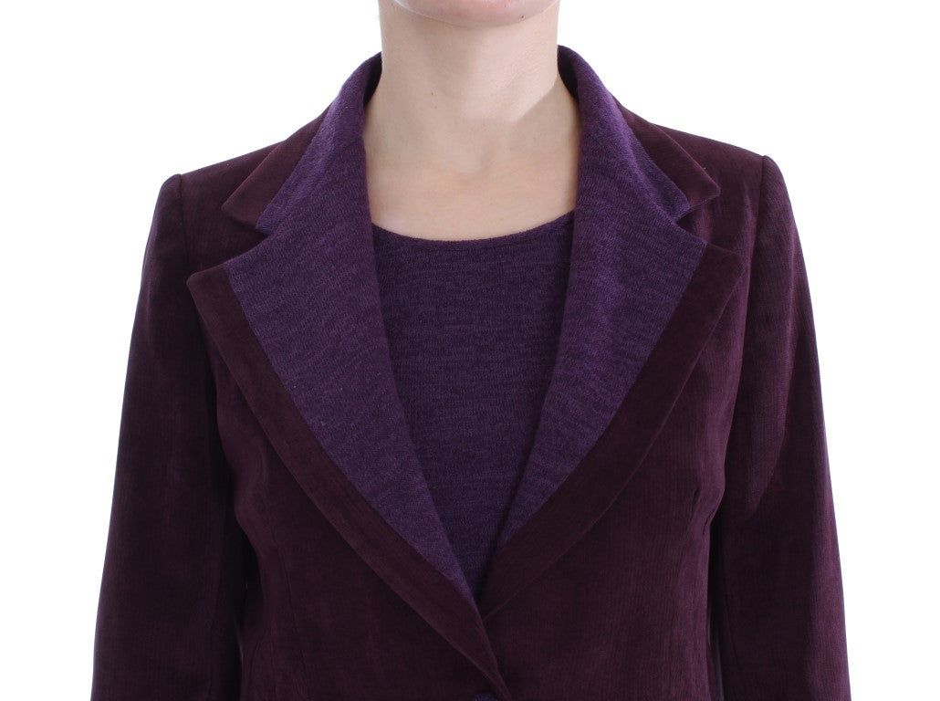 BENCIVENGA Ensemble de costume trois pièces élégant en laine mélangée violette