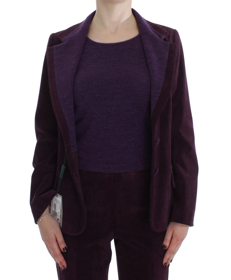 BENCIVENGA Ensemble de costume trois pièces élégant en laine mélangée violette