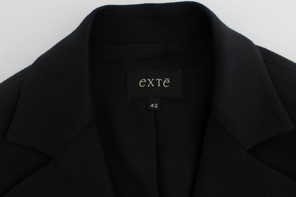 Exte Chic Blazer Stretch Noir avec Boutons Dorés