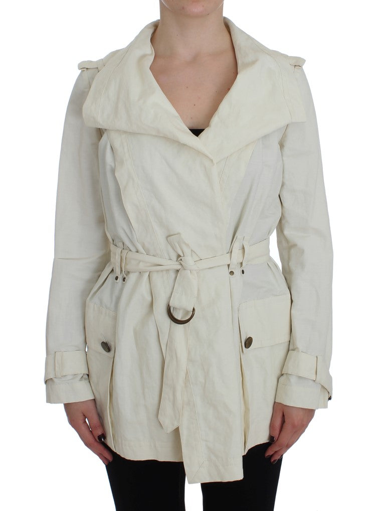 PLEIN SUD Veste trench-coat blanche élégante