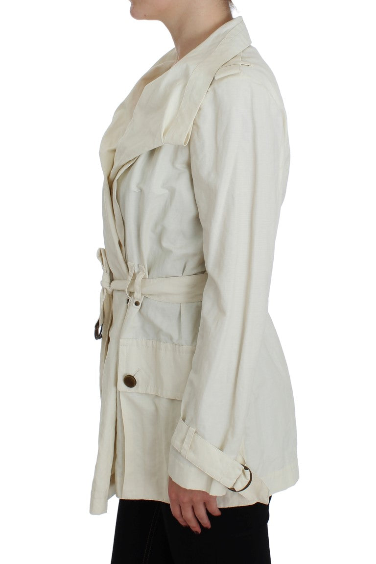 PLEIN SUD Veste trench-coat blanche élégante