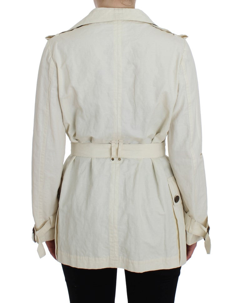 PLEIN SUD Veste trench-coat blanche élégante