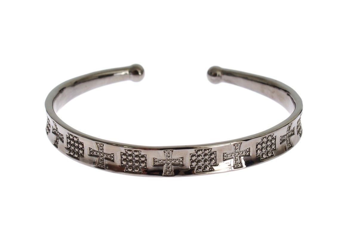 Nialaya élégant bracelet en argent rhodié