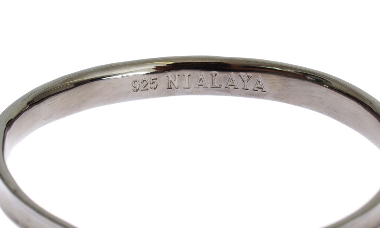 Nialaya élégant bracelet en argent rhodié