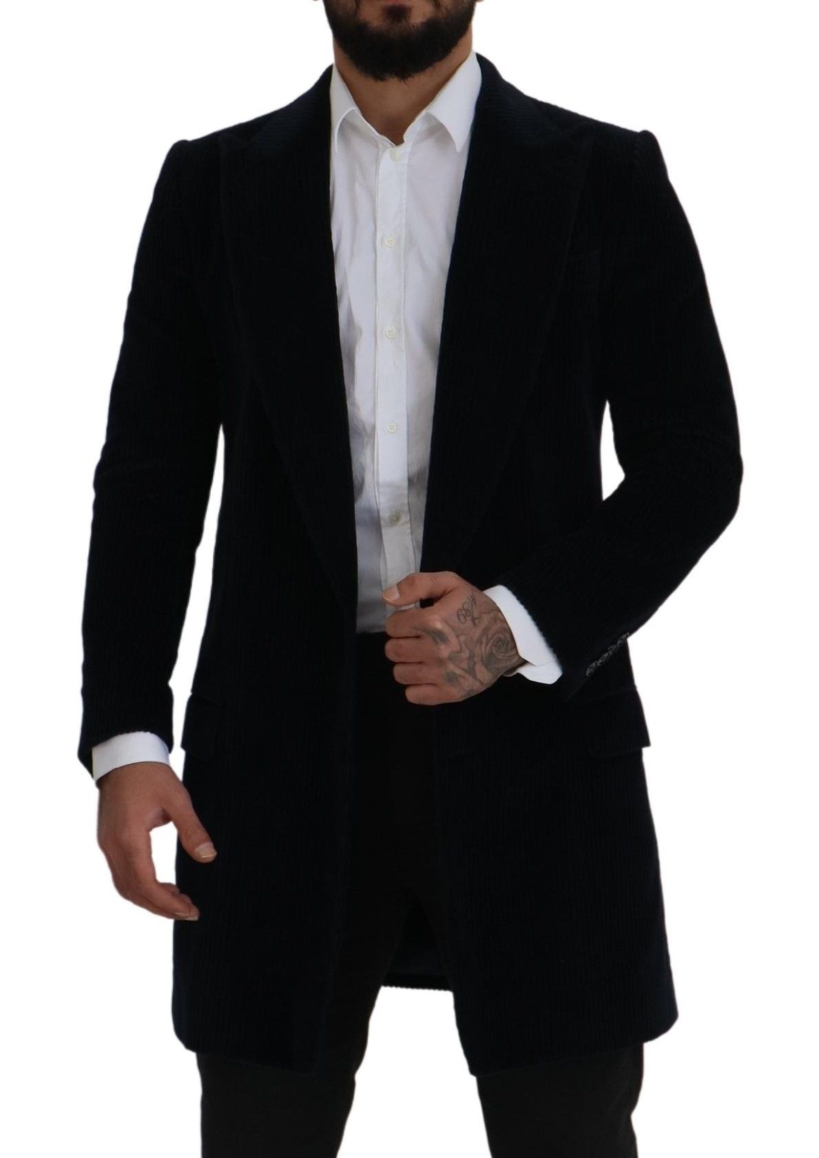 Dolce &amp; Gabbana Veste cardigan longue en coton noir élégante