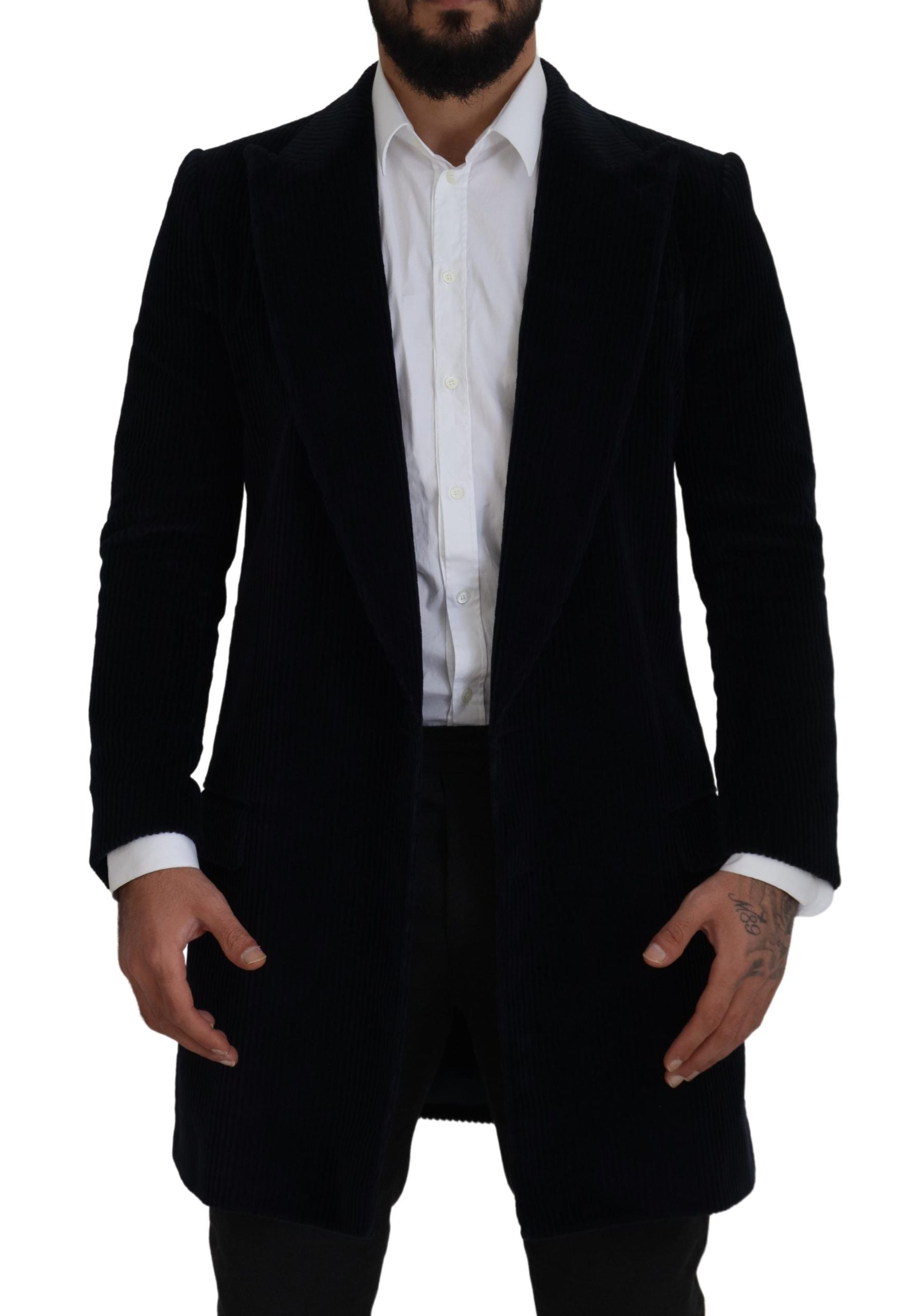 Dolce &amp; Gabbana Veste cardigan longue en coton noir élégante