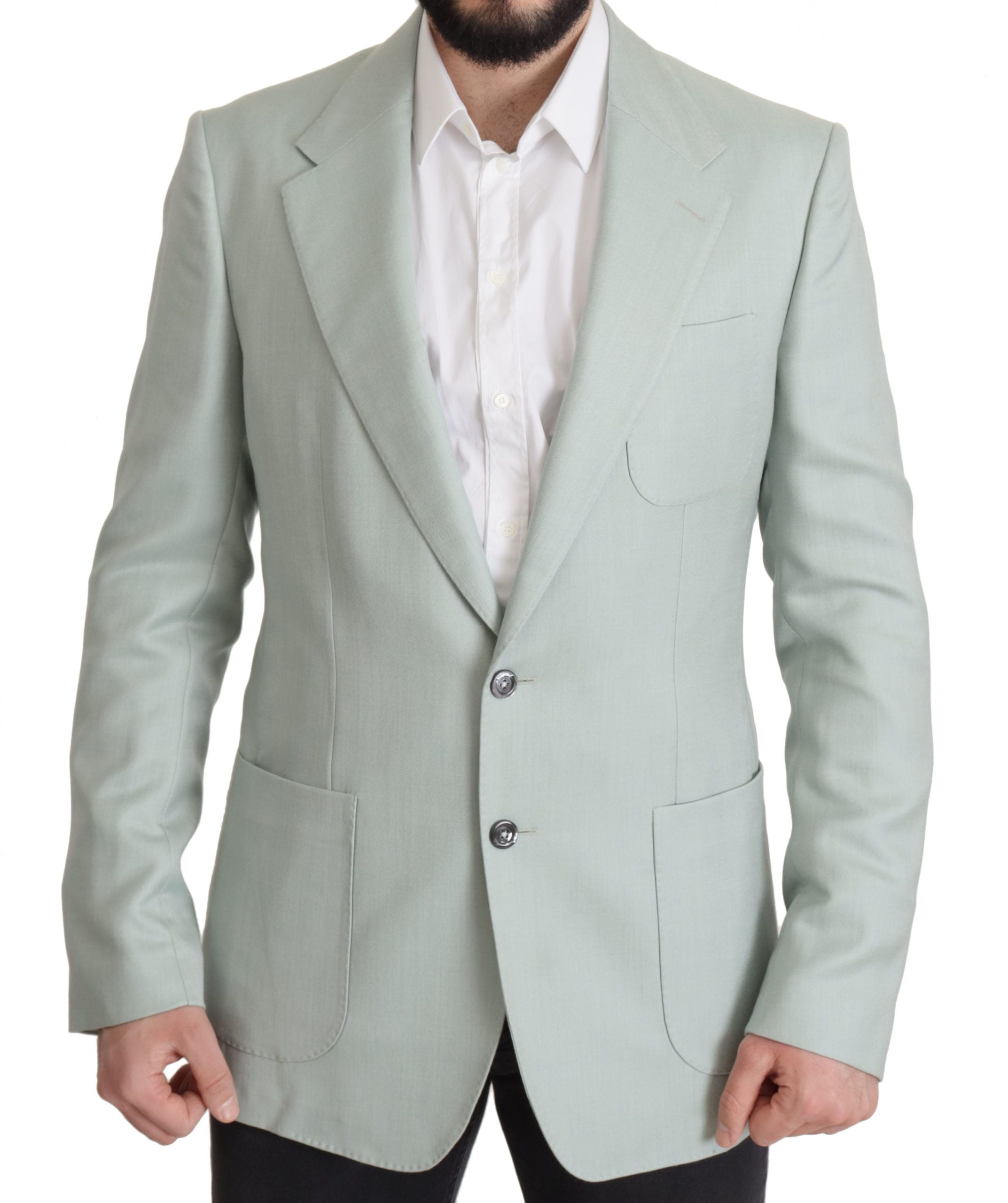 Dolce &amp; Gabbana Blazer élégant en soie et cachemire vert menthe