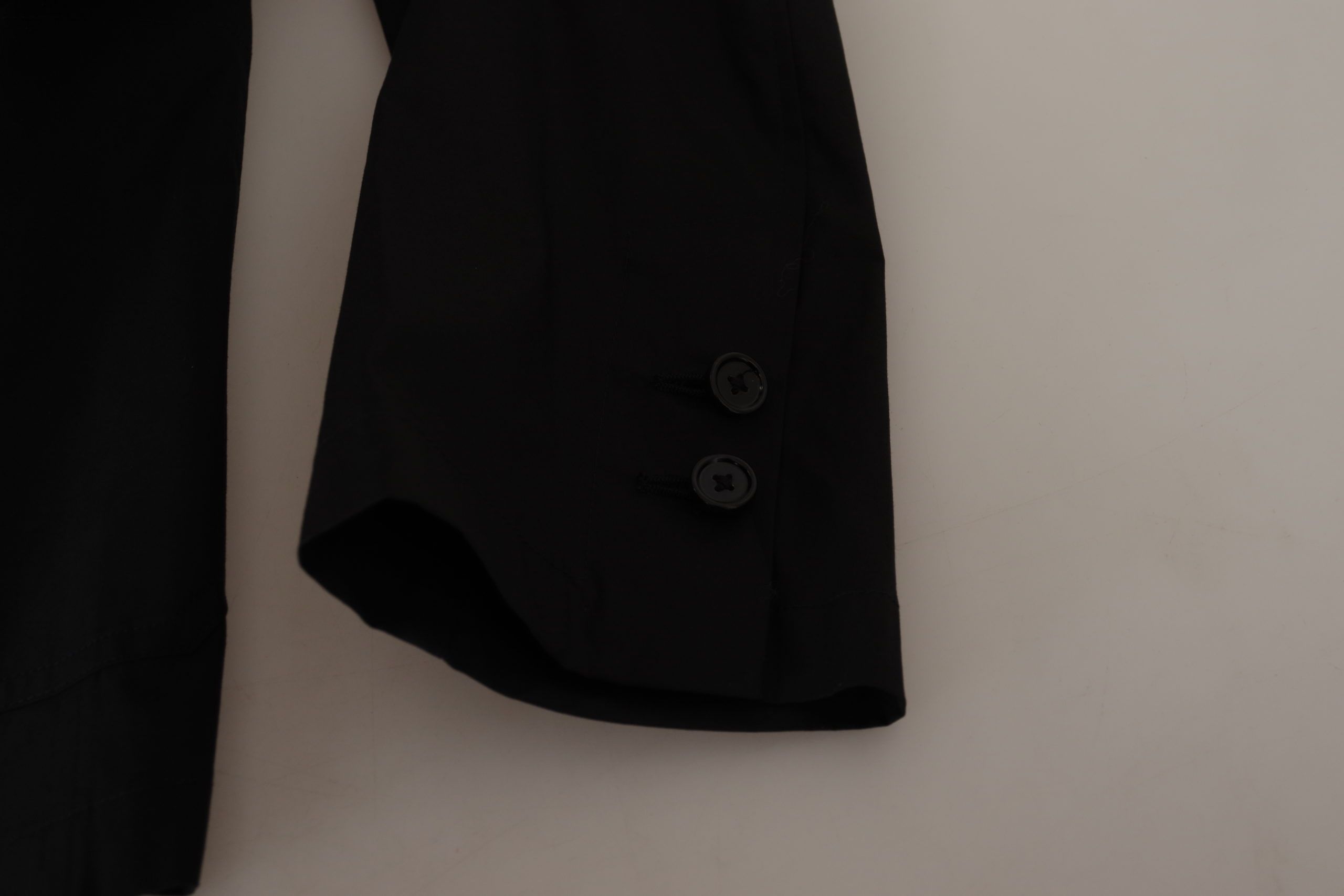 Dolce &amp; Gabbana Veste blazer noire élégante en mélange de coton et de laine