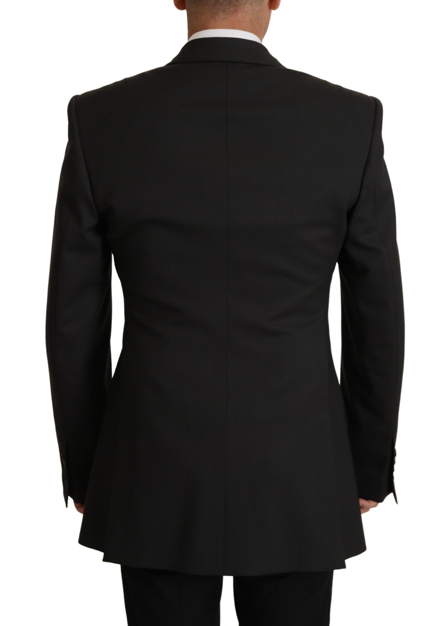 Dolce &amp; Gabbana Veste blazer en laine noire élégante et slim