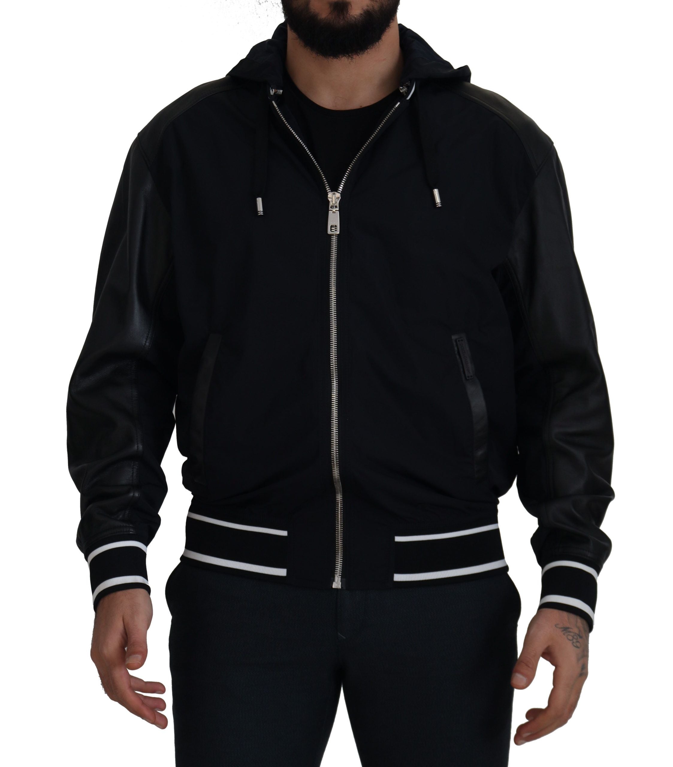 Dolce &amp; Gabbana Blouson aviateur noir élégant