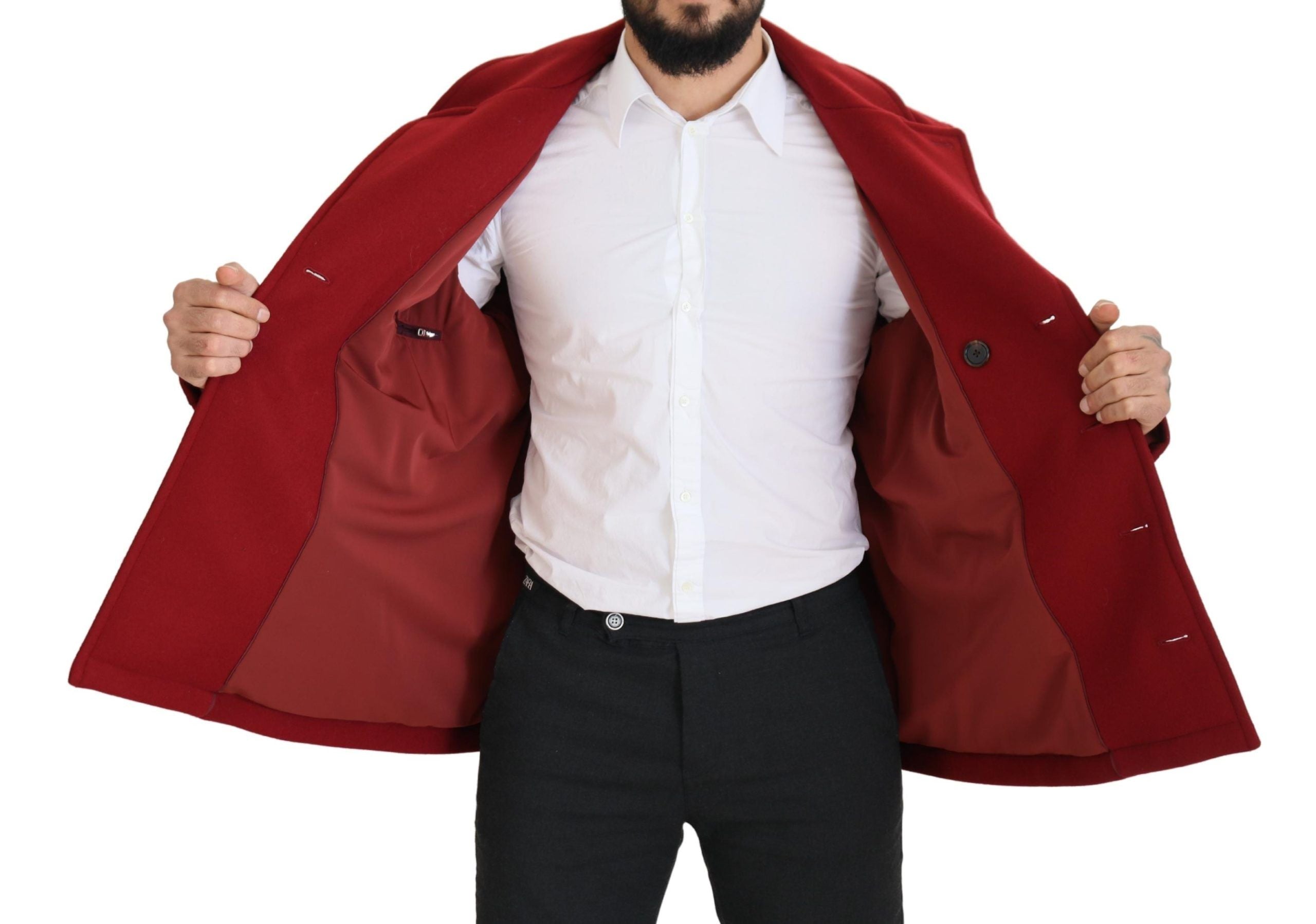 Dolce &amp; Gabbana Veste élégante en laine à double boutonnage rouge