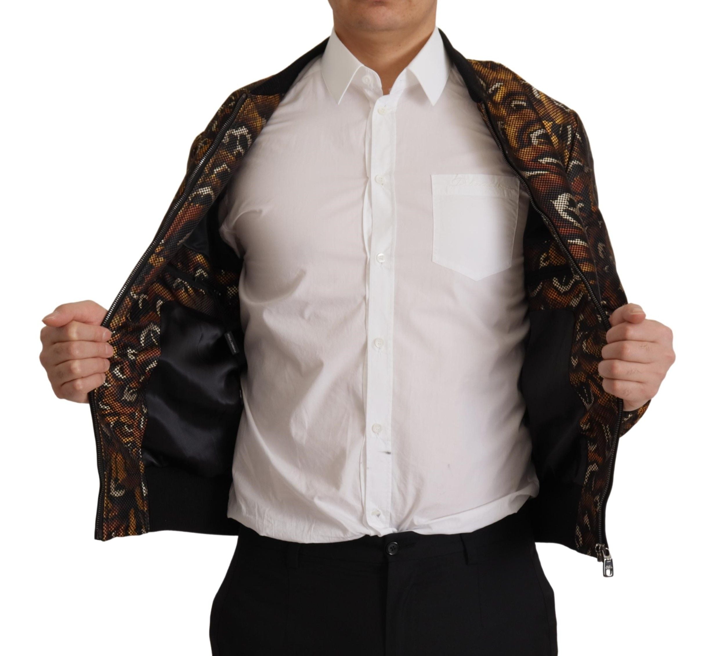 Dolce &amp; Gabbana Veste blouson marron élégante