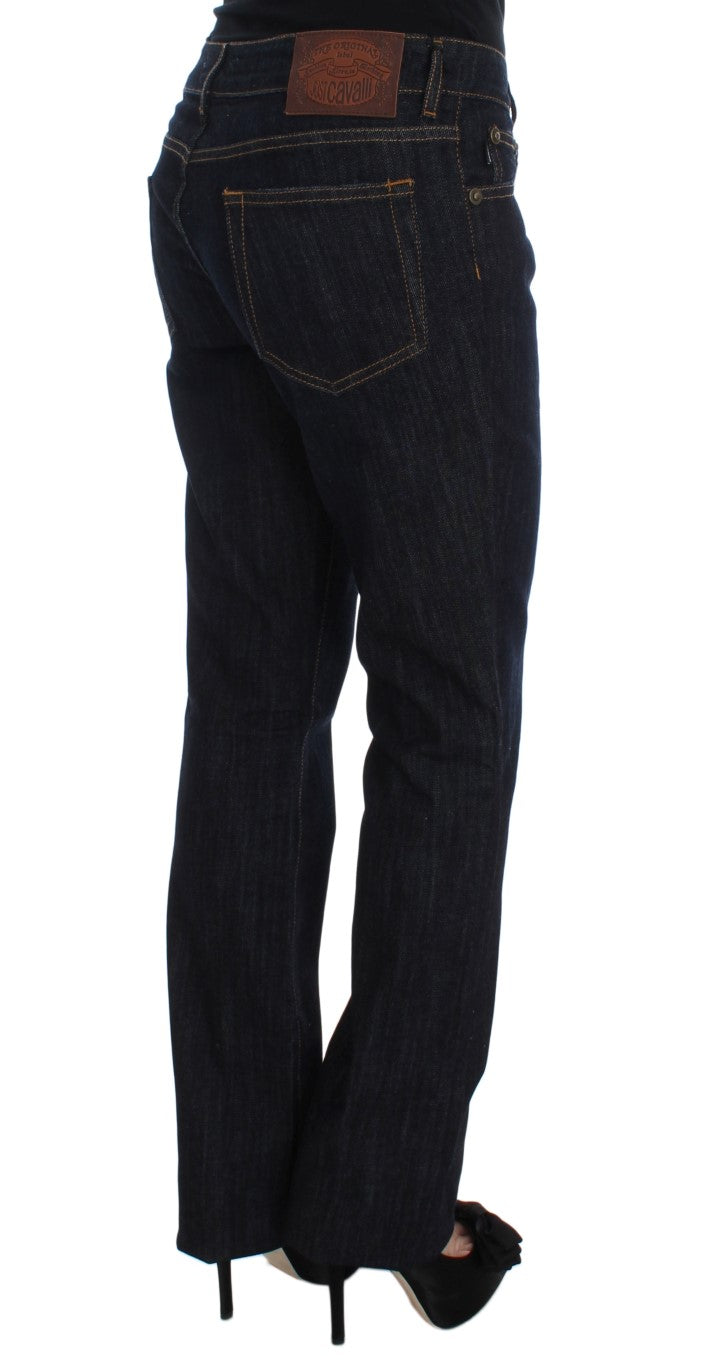 Cavalli Chic Blue Straight Fit Designer Jeans