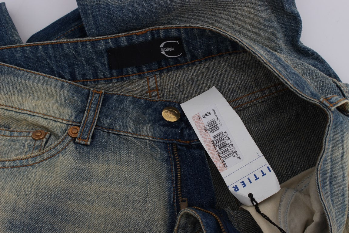 Cavalli - Jean slim élégant bleu bootcut