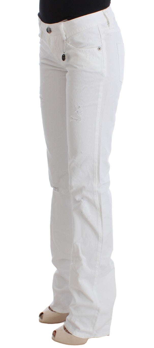 Costume National Chic Jean Slim Fit en Coton Blanc