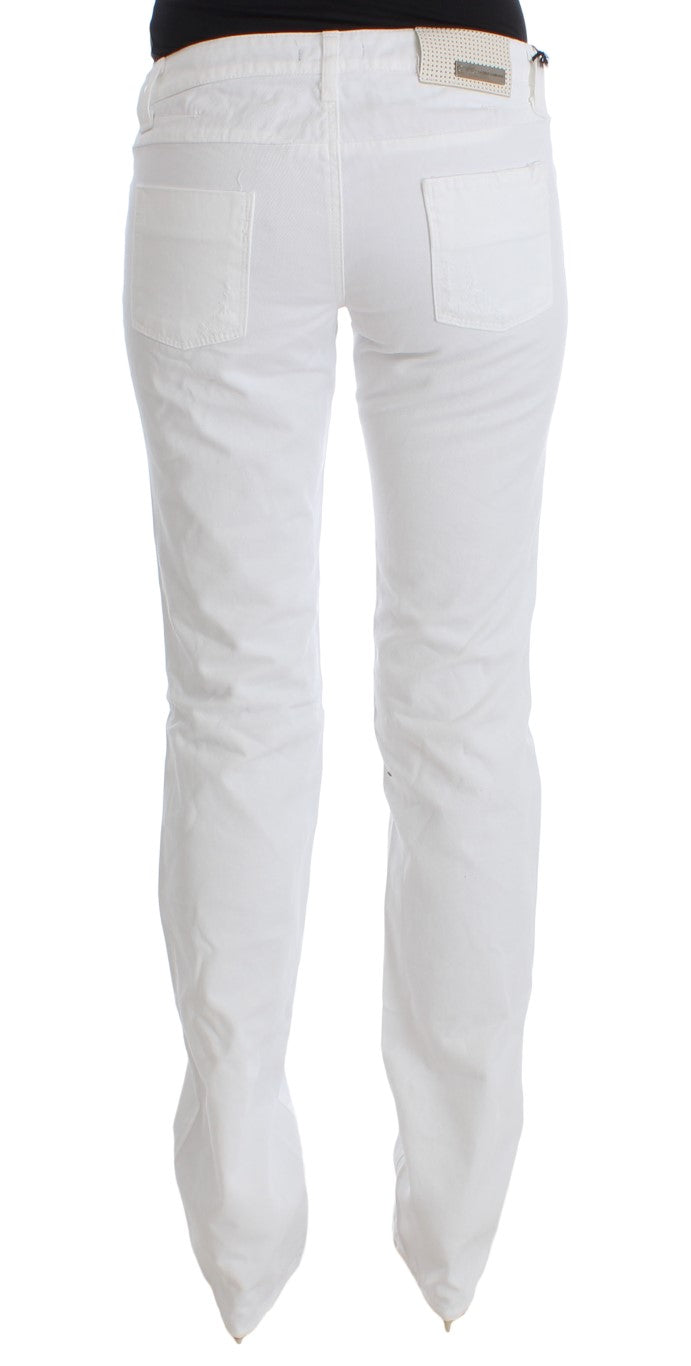 Costume National Chic Jean Slim Fit en Coton Blanc