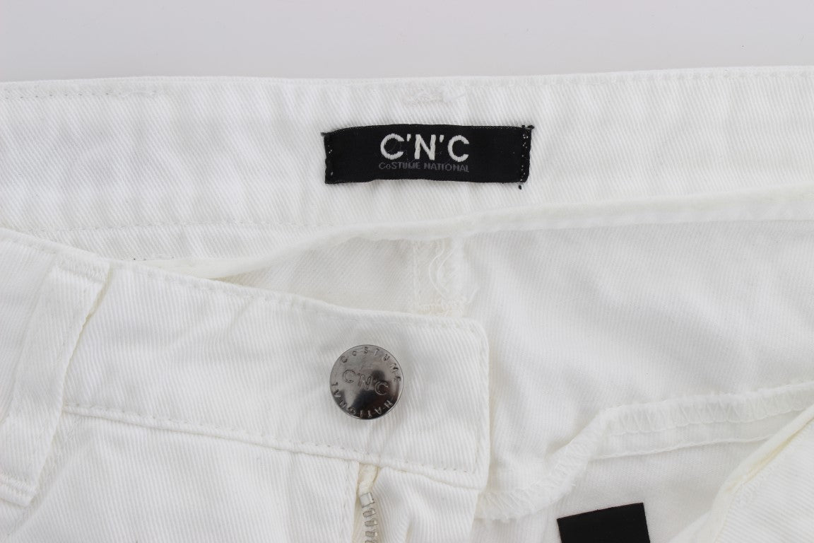 Costume National Chic Jean Slim Fit en Coton Blanc