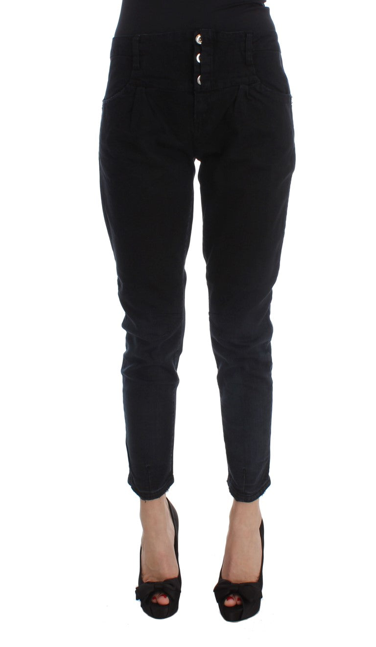 Costume National Sleek Slim Fit Black Denim Jeans