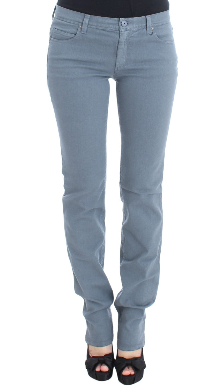 Ermanno Scervino Jean bootcut slim en coton mélangé bleu