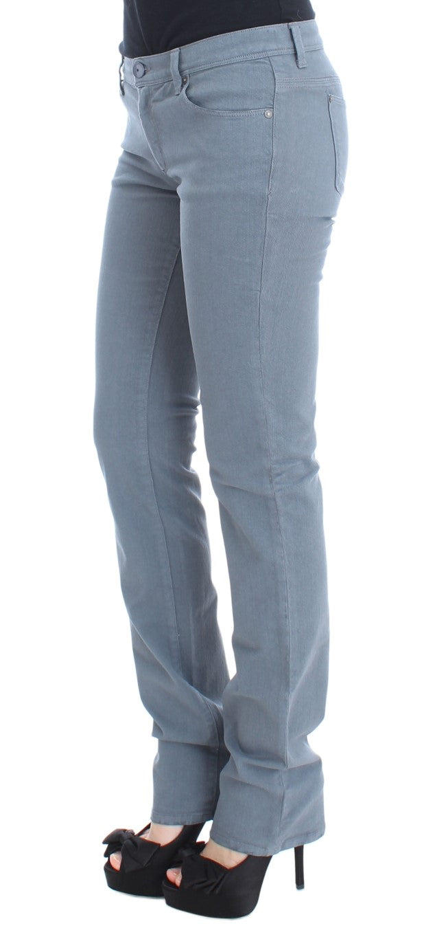 Ermanno Scervino Jean bootcut slim en coton mélangé bleu