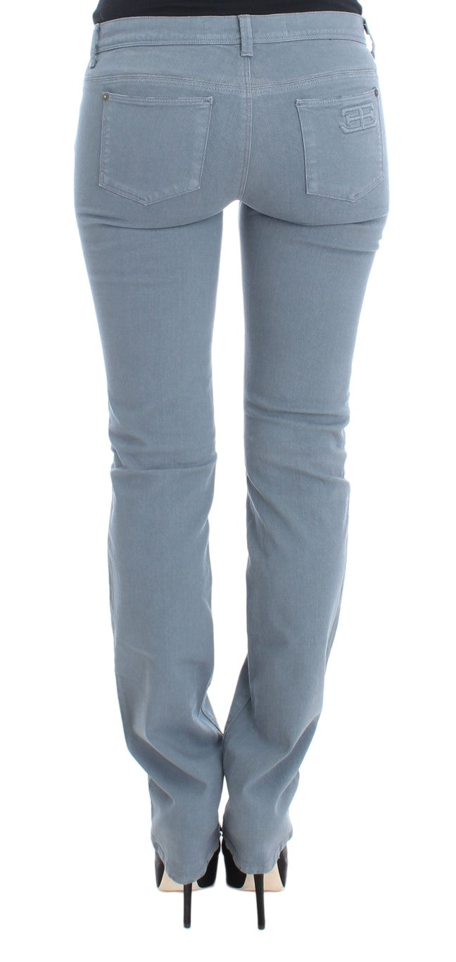 Ermanno Scervino Jean bootcut slim en coton mélangé bleu