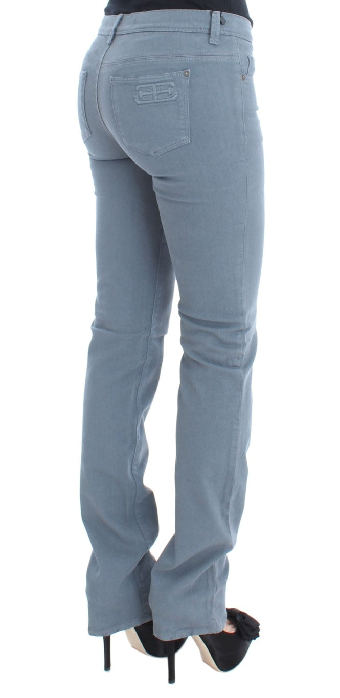 Ermanno Scervino Jean bootcut slim en coton mélangé bleu