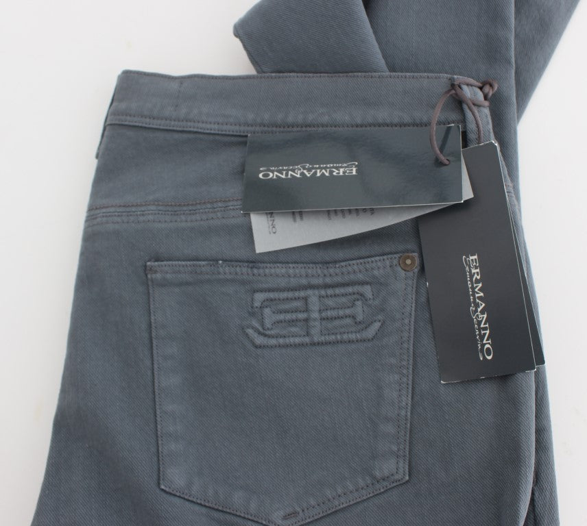 Ermanno Scervino Jean bootcut slim en coton mélangé bleu