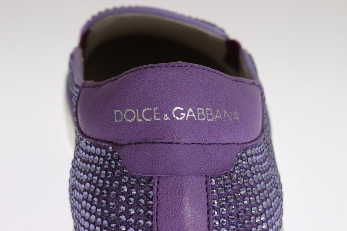 Dolce &amp; Gabbana Baskets mode élégantes à strass violets