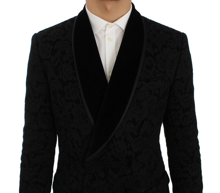 Dolce & Gabbana Elegant Slim Fit Black Silk-Blend Blazer