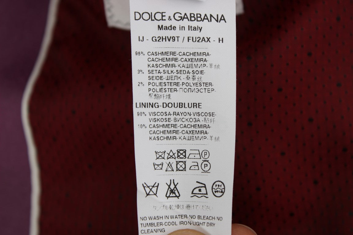 Dolce &amp; Gabbana Blazer violet élégant en mélange de cachemire et de soie