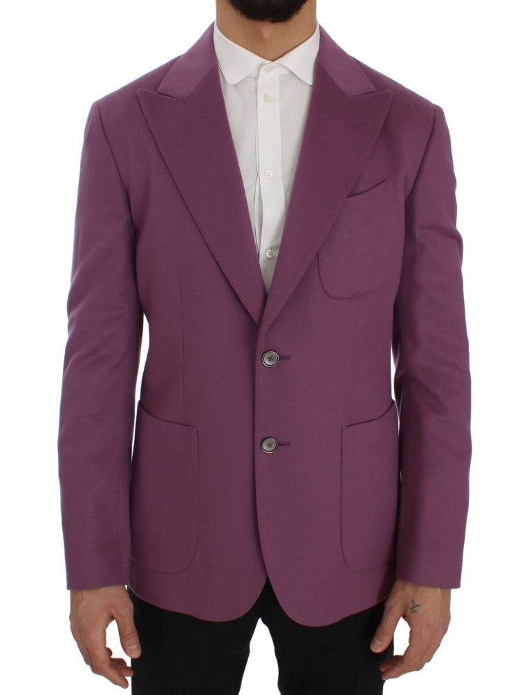 Dolce &amp; Gabbana Blazer violet élégant en mélange de cachemire et de soie