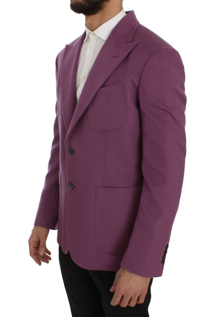 Dolce &amp; Gabbana Blazer violet élégant en mélange de cachemire et de soie