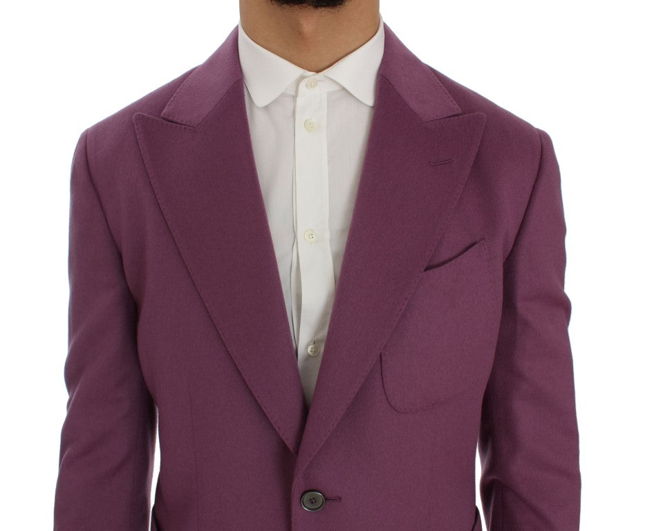 Dolce &amp; Gabbana Blazer violet élégant en mélange de cachemire et de soie