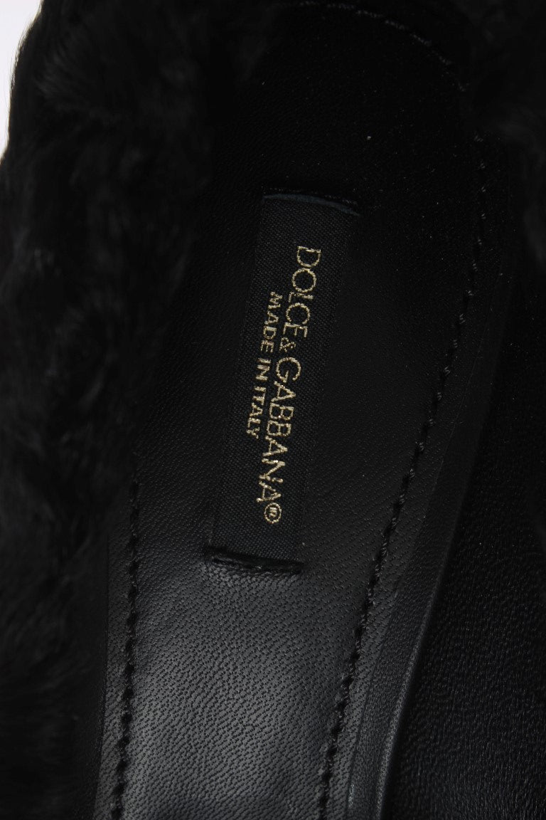 Escarpins élégants Dolce &amp; Gabbana en cuir de fourrure de luxe Xiangao