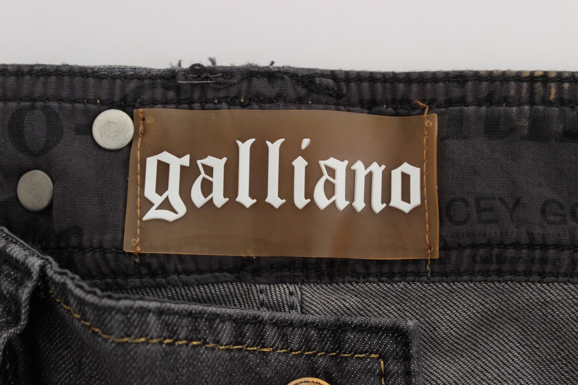 John Galliano Jean slim élégant délavé gris