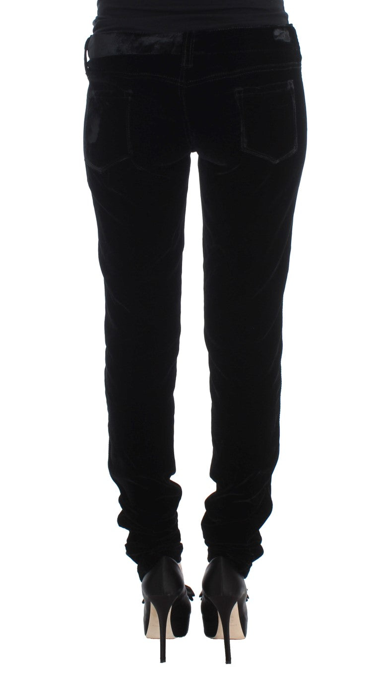 Ermanno Scervino Pantalon slim noir élégant