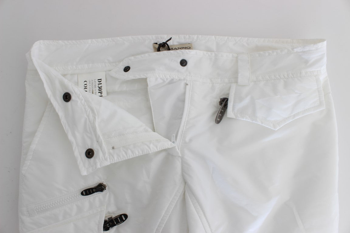 Ermanno Scervino Pantalon cargo chic en nylon blanc par un designer italien