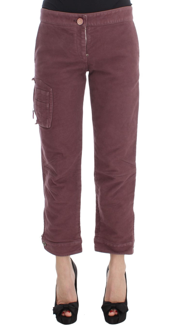 Ermanno Scervino Pantalon cargo court capri bordeaux chic