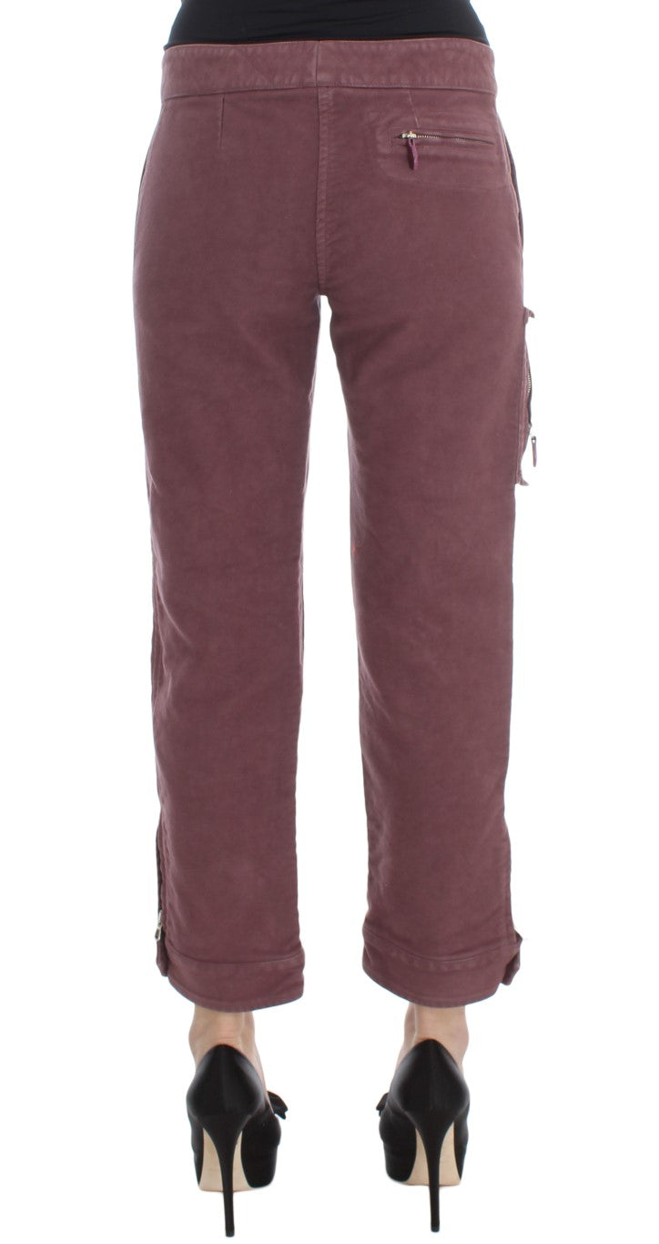 Ermanno Scervino Pantalon cargo court capri bordeaux chic