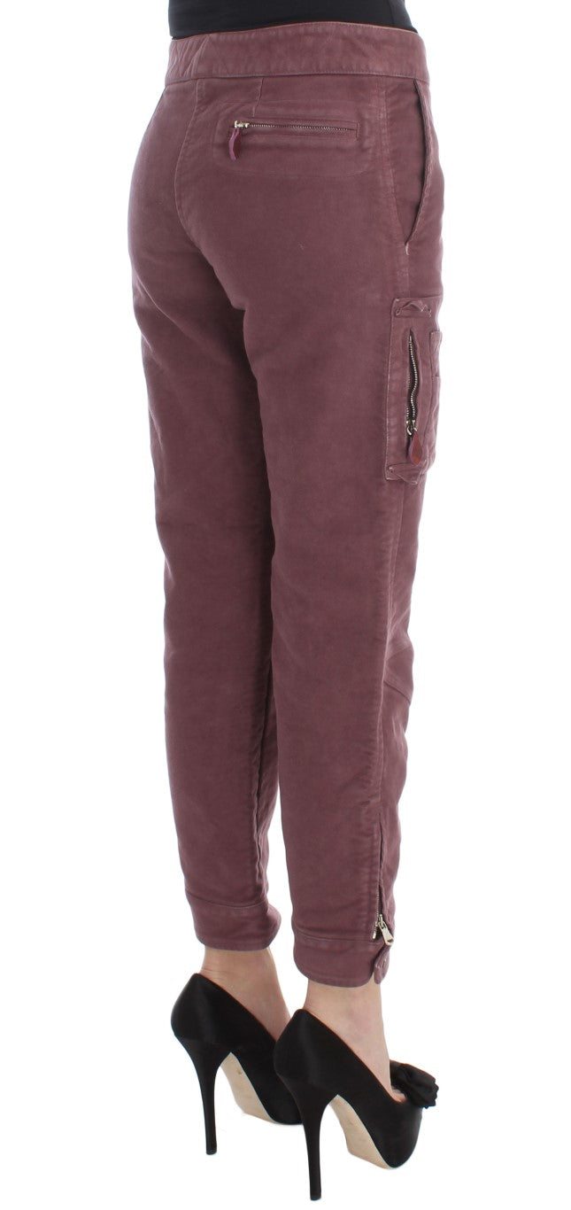 Ermanno Scervino Pantalon cargo court capri bordeaux chic